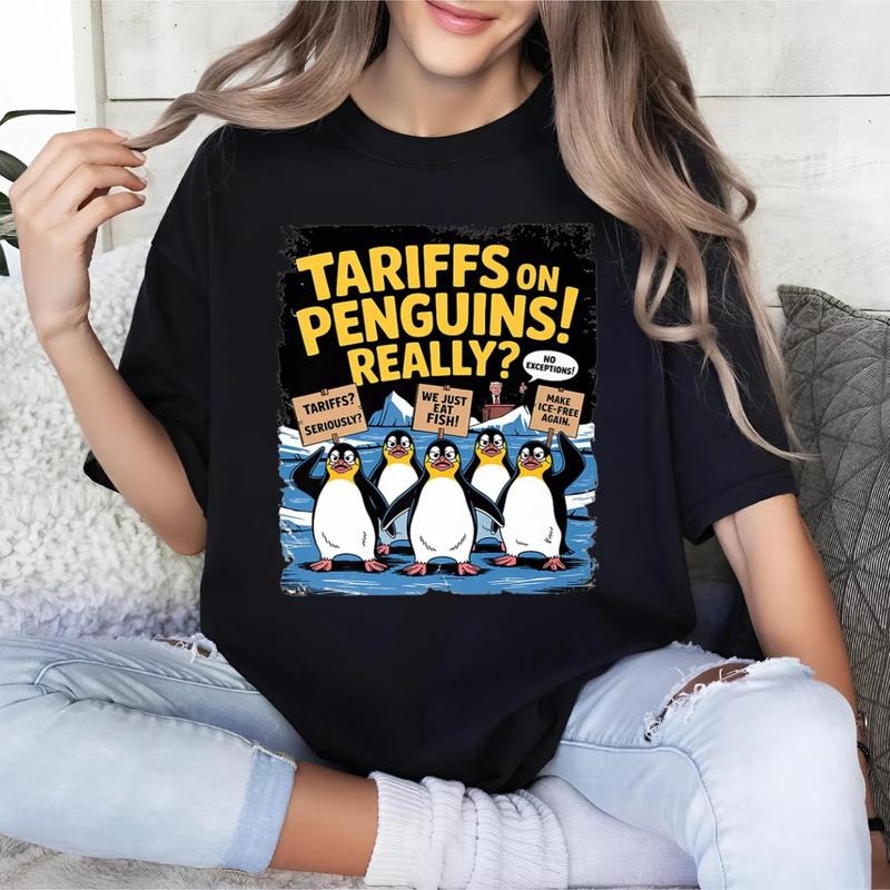 Tariffs Penguins! Really Against 100% Cotton - Adult & Kids T-Shirts, Sweatshirts & Hoodies apparel design preview 1