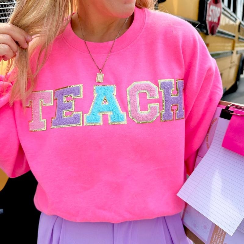 'Teach' Letter Patch - Adult & Kids T-Shirts, Sweatshirts & Hoodies apparel design preview 1