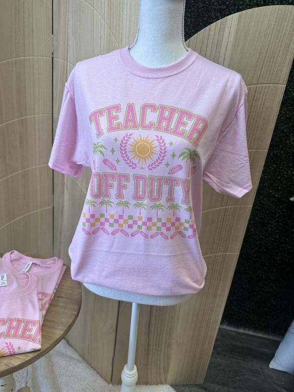 Teacher Off Duty Summer - Adult & Kids T-Shirts, Sweatshirts & Hoodies apparel design preview 1