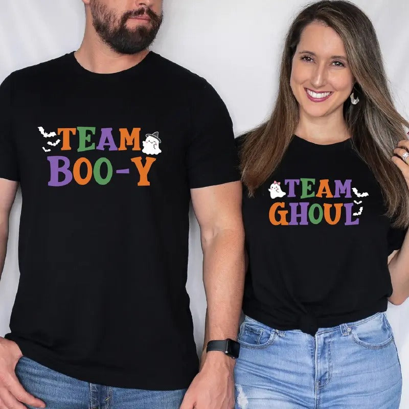 Team Boo Y Ghoul Halloween Baby Announcement Matching - Adult & Kids T-Shirts, Sweatshirts & Hoodies apparel design preview 1