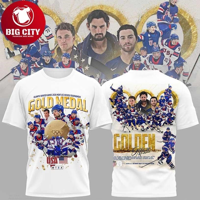 Team Usa 2026 Winter Games Ice Hockey Gold Medal - Adult & Kids T-Shirts, Sweatshirts & Hoodies apparel design preview 1