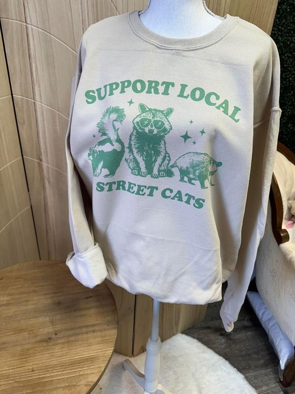 Support Your Local Street Cats Trash Panda - Adult & Kids T-Shirts, Sweatshirts & Hoodies apparel design preview 1