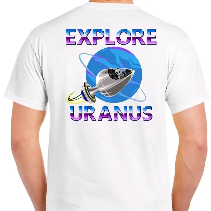 Dizz Explore Uranus Funny Print Casual Cotton Top - Adult & Kids T-Shirts, Sweatshirts & Hoodies apparel design preview 1
