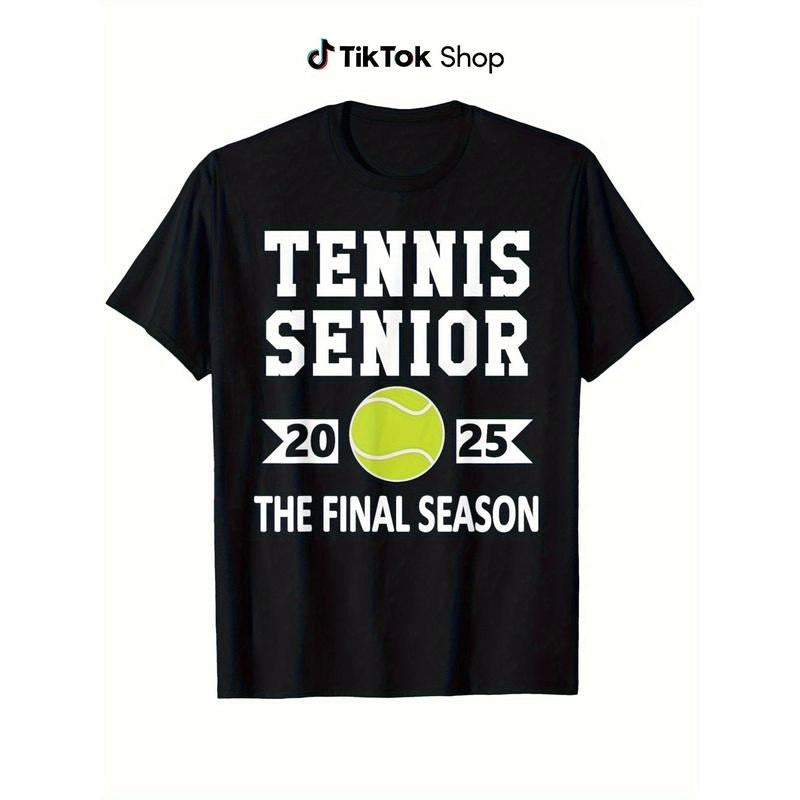 Tennis Senior 2025 Graduation Black White Yellow Ball - Adult & Kids T-Shirts, Sweatshirts & Hoodies apparel design preview 1