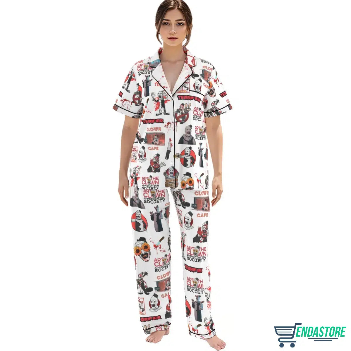 Terrifier Art The Clown Appreciation Society Pajamas Set 3D Sweater - Gift Idea product image 2