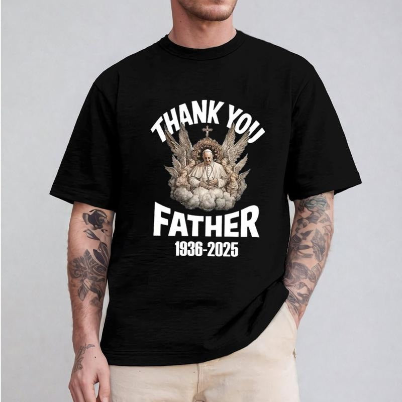 Thank You Father Pope Francis Casual Crew Neck Short - Adult & Kids T-Shirts, Sweatshirts & Hoodies apparel design preview 1
