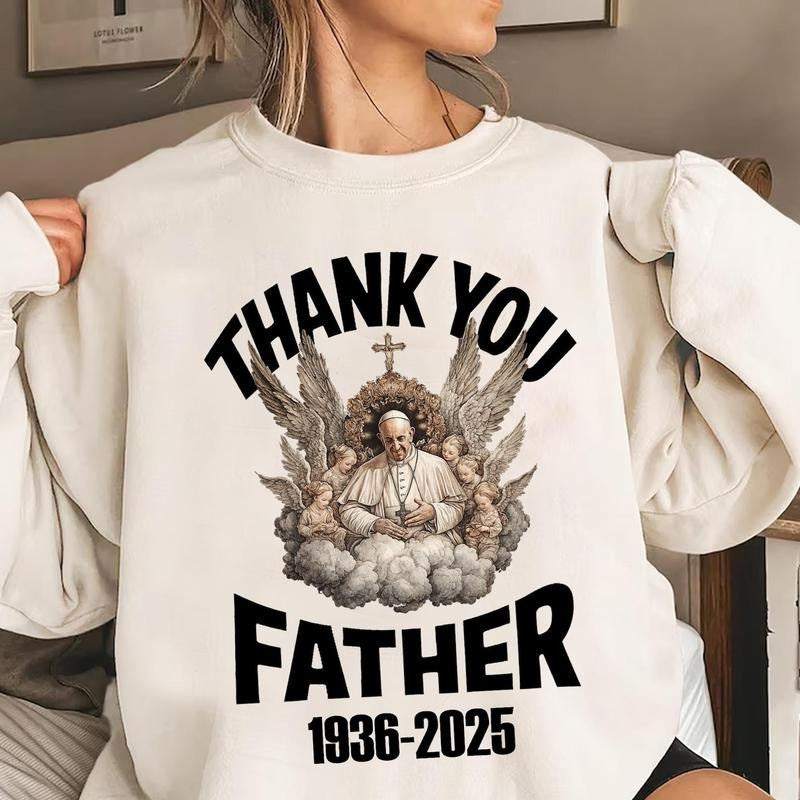 Thank You Father Pope Francis Memorial Tribute 1936 - Adult & Kids T-Shirts, Sweatshirts & Hoodies apparel design preview 1