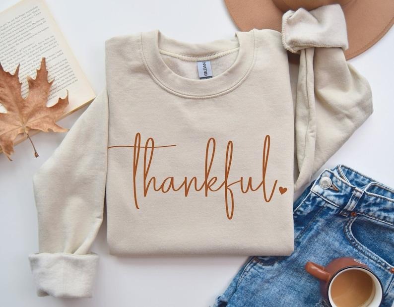 Thankful Thanksgiving Fall Cozy Her - Adult & Kids T-Shirts, Sweatshirts & Hoodies apparel design preview 1