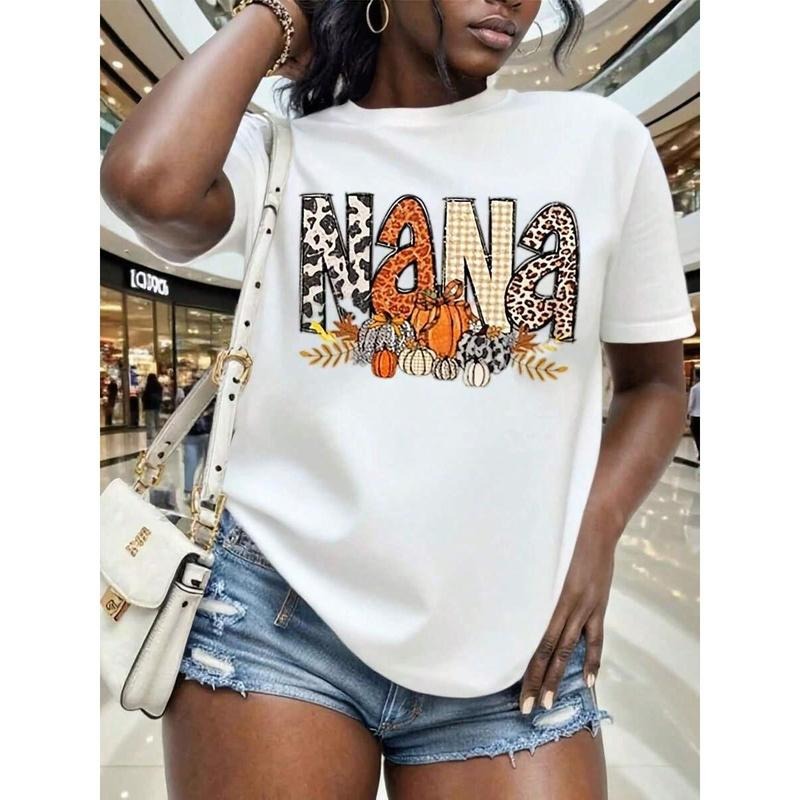 Thanksgiving Pumpkin Casual Loose "Nana" Print Short - Adult & Kids T-Shirts, Sweatshirts & Hoodies apparel design preview 1