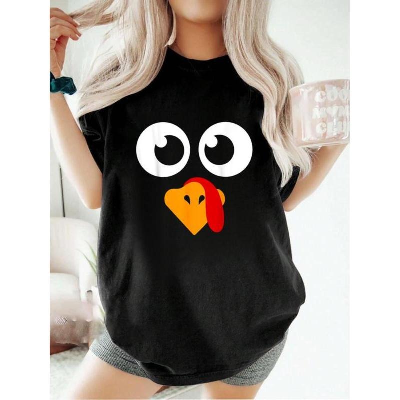 Thanksgiving Turkey Face Casual Short Sleeve Cotton - Adult & Kids T-Shirts, Sweatshirts & Hoodies apparel design preview 1