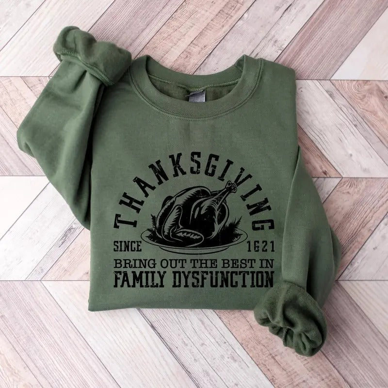 Thanksgiving Since 1621 Family Dinner 2024 - Adult & Kids T-Shirts, Sweatshirts & Hoodies apparel design preview 1