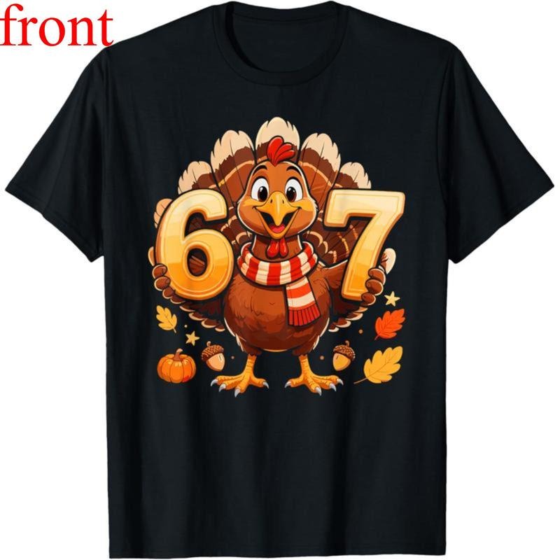 Thanksgiving Turkey Six Seven Funny Meme USA Print 02 - Adult & Kids T-Shirts, Sweatshirts & Hoodies apparel design preview 1