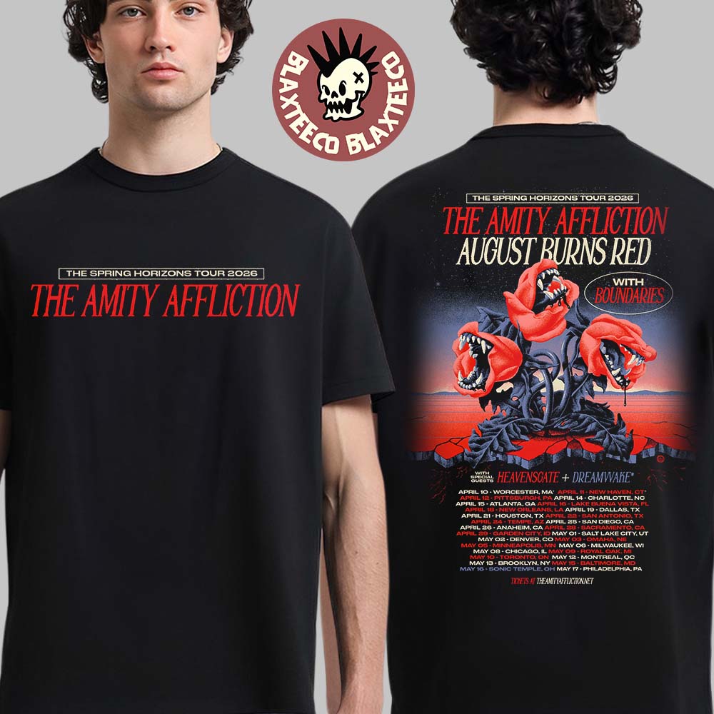 The Amity Affliction Spring Horizons Tour 2026 - Adult & Kids T-Shirts, Sweatshirts & Hoodies apparel design preview 1