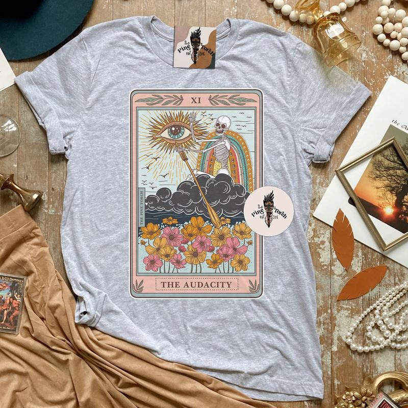Audacity Tarot Card Skeleton Mystical - Adult & Kids T-Shirts, Sweatshirts & Hoodies apparel design preview 1