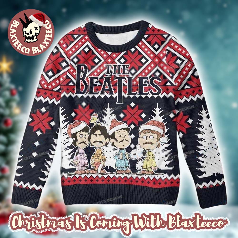 The Beatles Snoopy Peanuts Style Pullama Holiday Gift For Fans Ugly Christmas Sweater - Holiday Gift product image