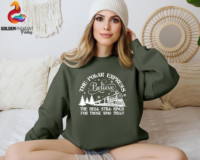 Bell Still Ring Believe Train Xmas - Adult & Kids T-Shirts, Sweatshirts & Hoodies apparel design preview 1