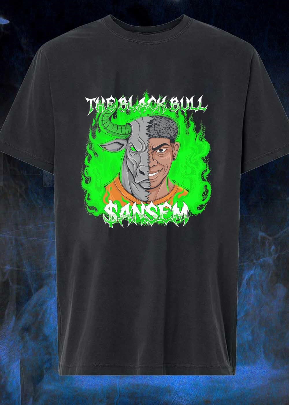 The Black Bull Sansem Half Man Green Fire - Adult & Kids T-Shirts, Sweatshirts & Hoodies apparel design preview 1