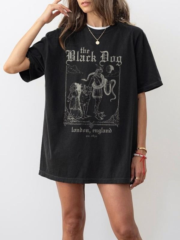 Black Dog Lyrics Vintage Casual Comfort Comfortable - Adult & Kids T-Shirts, Sweatshirts & Hoodies apparel design preview 1