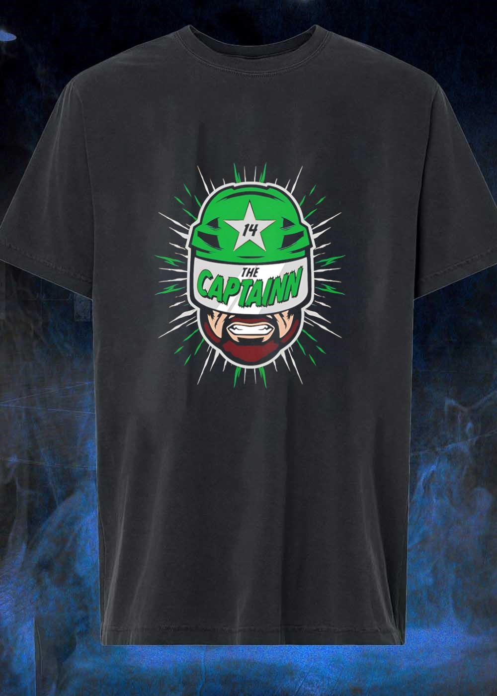 The Captainn 14 Hockey Player Beard Graphic Dallas - Adult & Kids T-Shirts, Sweatshirts & Hoodies apparel design preview 1