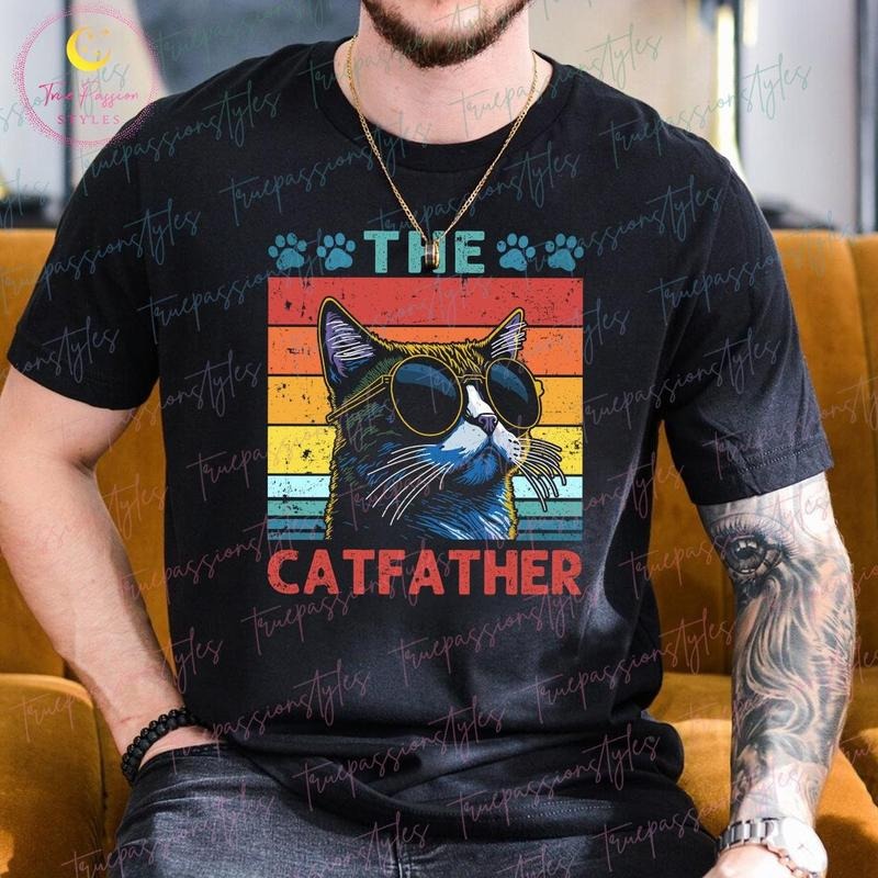 Catfather Cat Dad Lovers Owner T0161 - Adult & Kids T-Shirts, Sweatshirts & Hoodies apparel design preview 1