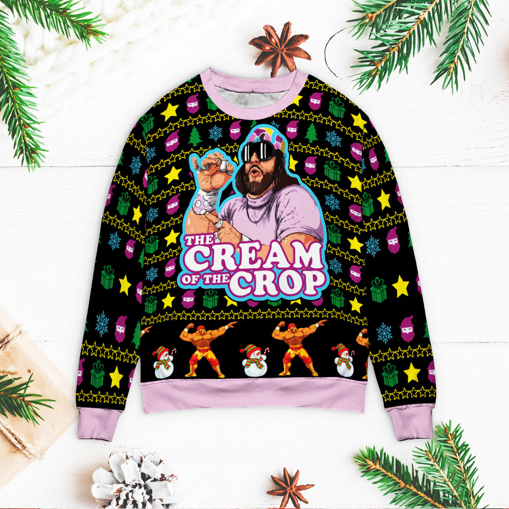 The Cream of the Crop Macho Man 3D Christmas Sweater - Holiday Gift product image