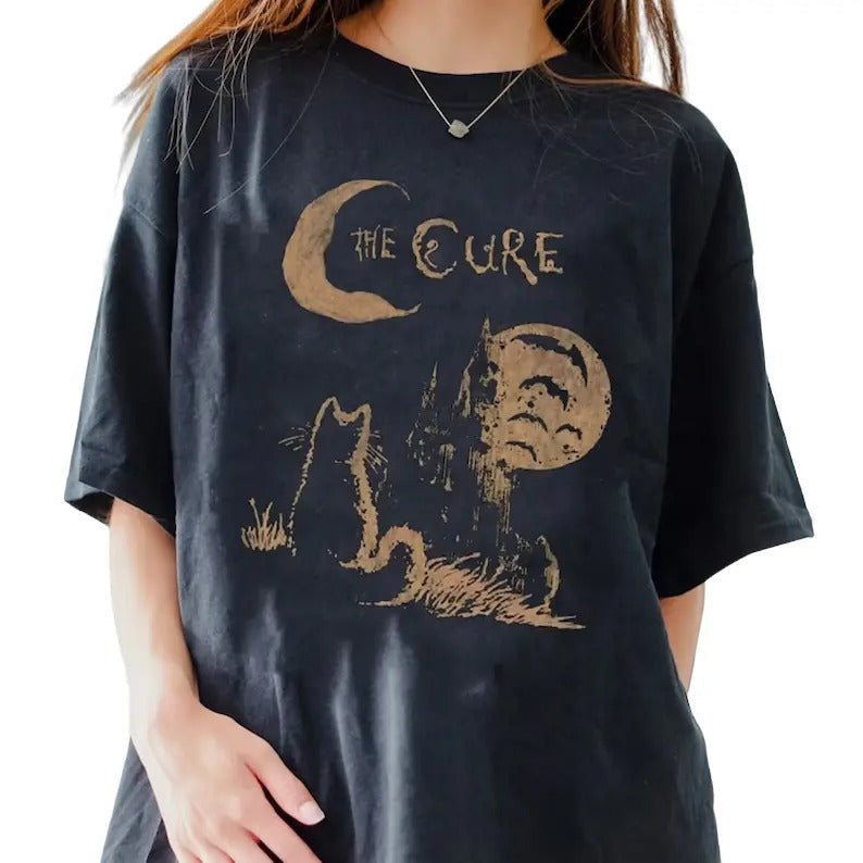 Cure Cat 90s Alt Indie Rock Wish Album Friday I'M - Adult & Kids T-Shirts, Sweatshirts & Hoodies apparel design preview 1