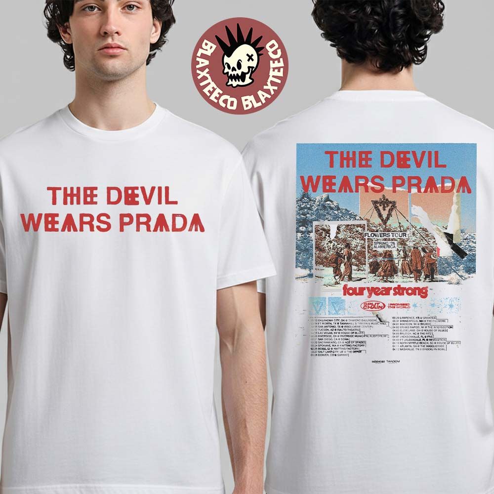 The Devil Wears Prada Flowers Tour Spring 2026 North - Adult & Kids T-Shirts, Sweatshirts & Hoodies apparel design preview 1