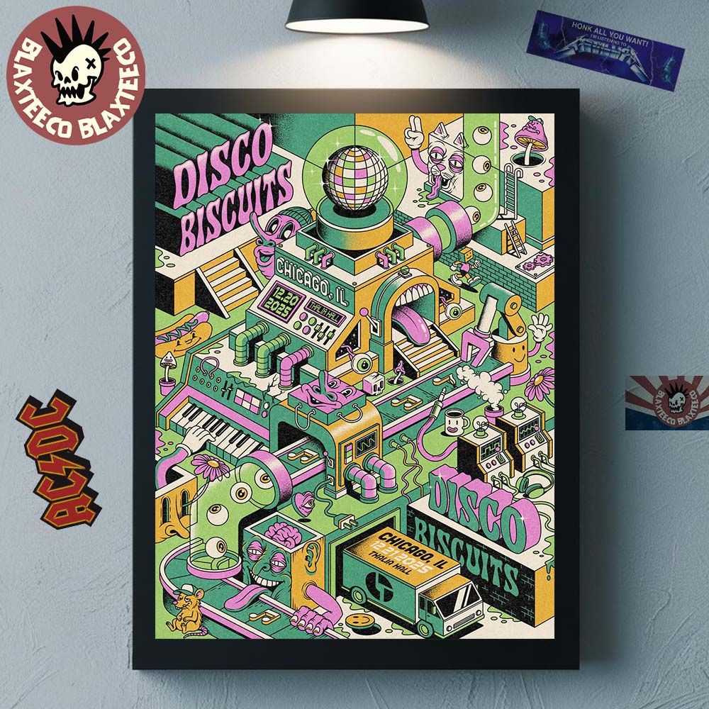 The Disco Biscuits Chicago Illinois Events Poster At - Adult & Kids T-Shirts, Sweatshirts & Hoodies apparel design preview 1