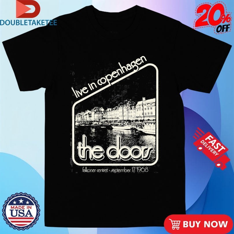The Doors Live In Copenhagen Falkoner Centret 1968 - Adult & Kids T-Shirts, Sweatshirts & Hoodies apparel design preview 1