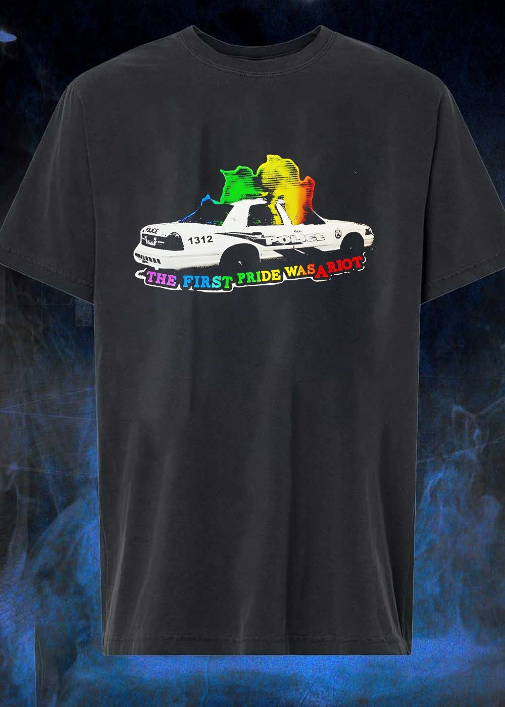 The First Pride Was a Riot Police Car - Adult & Kids T-Shirts, Sweatshirts & Hoodies apparel design preview 1