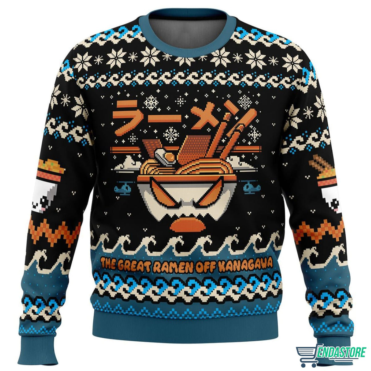 The Great Ramen Off Kanagawa 3D Ugly Christmas Sweater - Holiday Gift product image