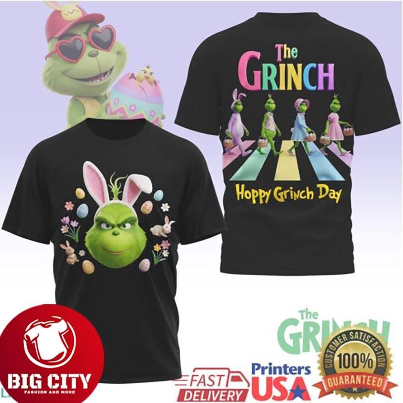 The Grinch Hoppy Day Abbey Road Parody Easter Bunny - Adult & Kids T-Shirts, Sweatshirts & Hoodies apparel design preview 1