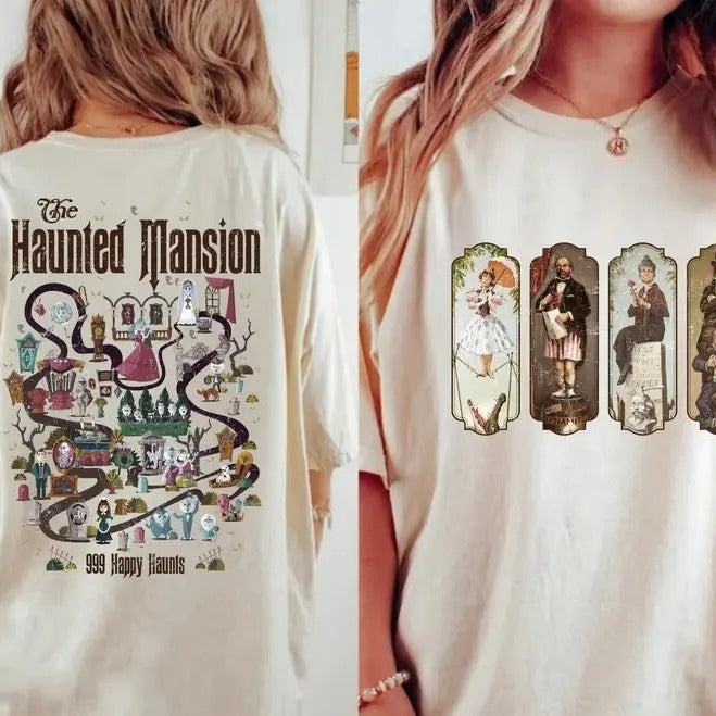 Haunted Mansion Map Mom Retro Stretching Room - Adult & Kids T-Shirts, Sweatshirts & Hoodies apparel design preview 1