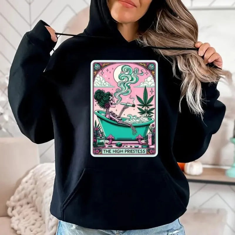 High Priestess Tarot Card Funny Sarcastic Skeleton - Adult & Kids T-Shirts, Sweatshirts & Hoodies apparel design preview 1
