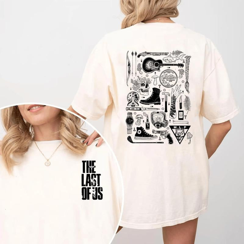 Last Us 2 Sided Ellie'S Tattoo Fan Game Joel Ellie - Adult & Kids T-Shirts, Sweatshirts & Hoodies apparel design preview 1