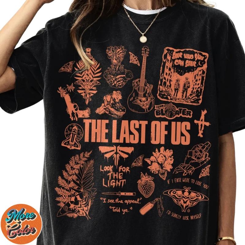 Last Us Movie Doodle Art Cotton Crew Neck Size S 3XL - Adult & Kids T-Shirts, Sweatshirts & Hoodies apparel design preview 1