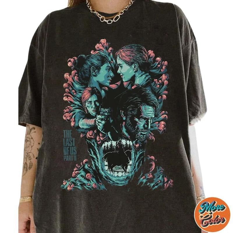 Last Us Part II Art Movie Cotton Crew Neck Size S 4XL - Adult & Kids T-Shirts, Sweatshirts & Hoodies apparel design preview 1