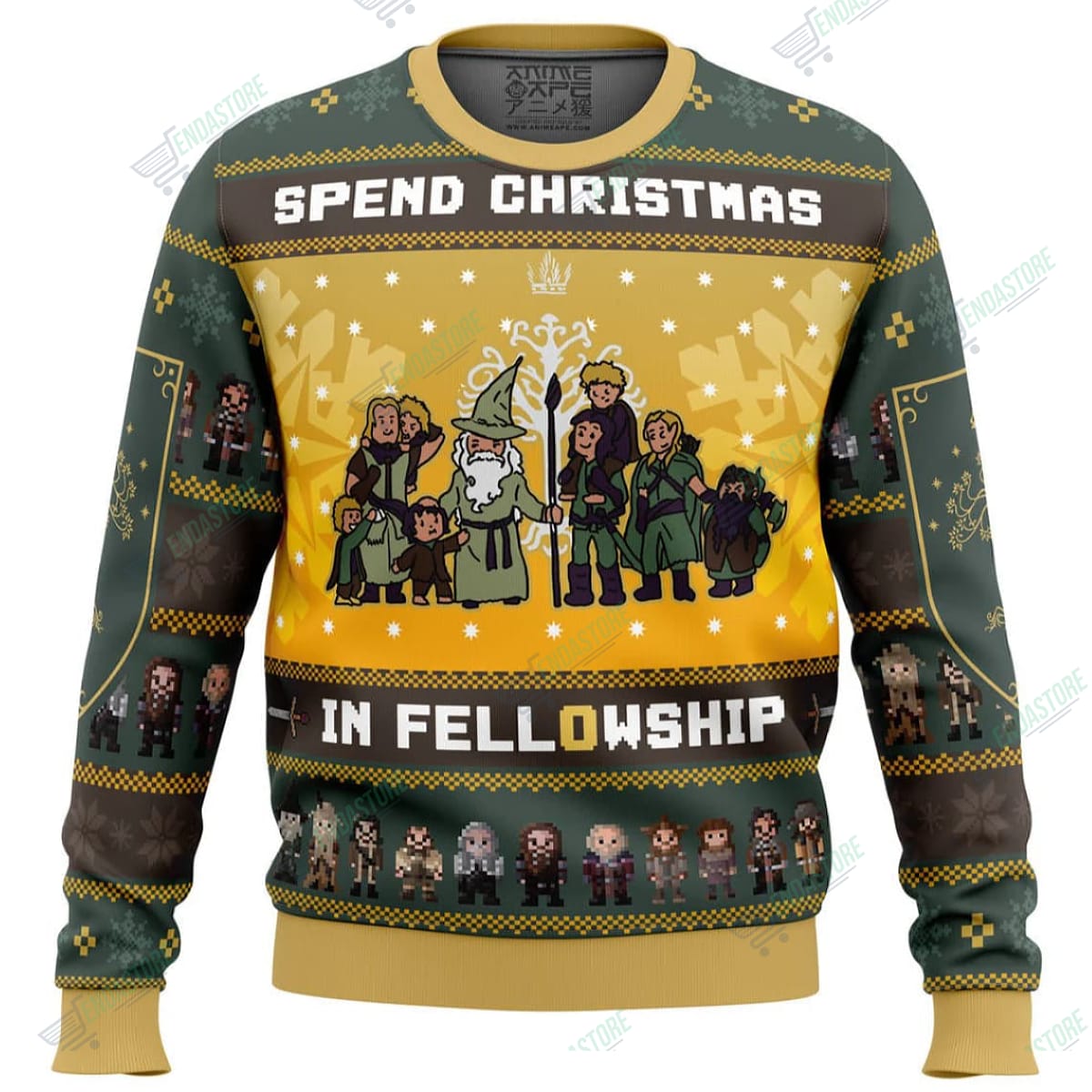 The Lord of the Rings Spend Christmas in Fellowship 3D Ugly Christmas Sweater - Holiday Gift product image