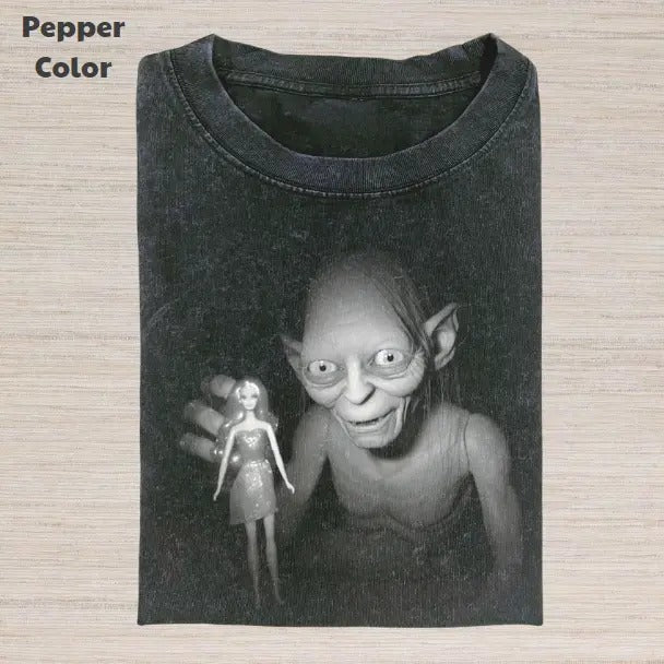 Lord Rings Vintage Funny Gollum Doll Movies Meme Dumb - Adult & Kids T-Shirts, Sweatshirts & Hoodies apparel design preview 1