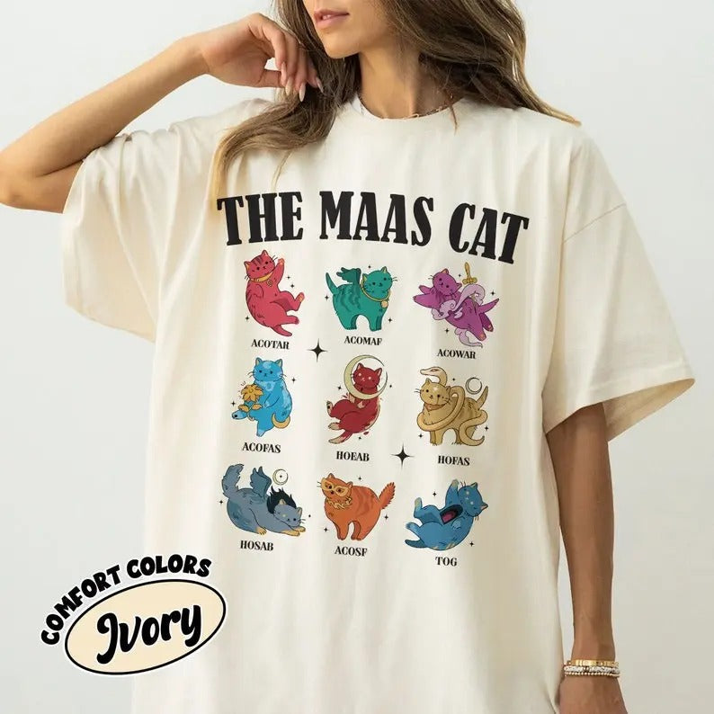 Maas Cat Comfort Colors SJM Fan Acotar Book Cats - Adult & Kids T-Shirts, Sweatshirts & Hoodies apparel design preview 1