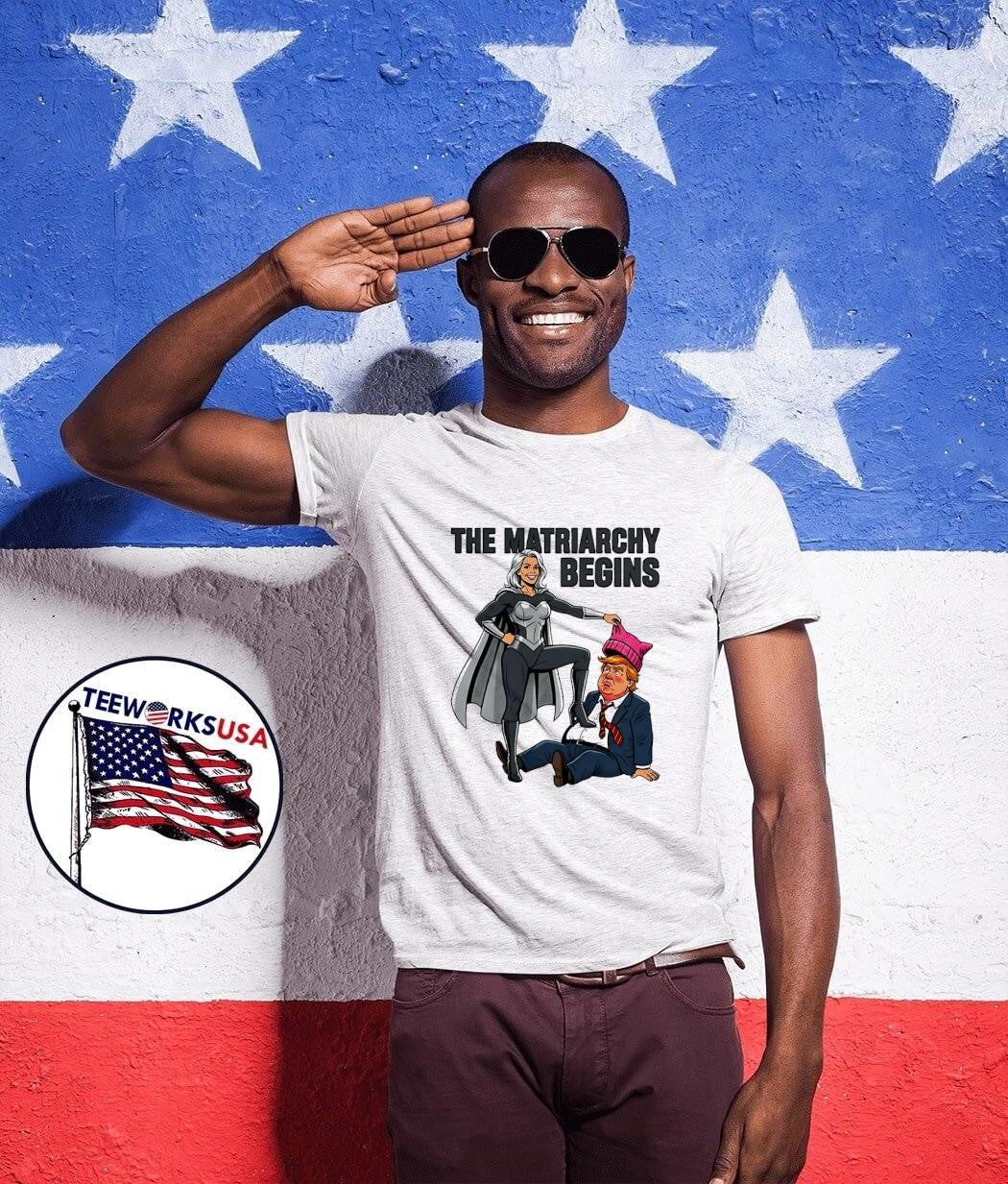 The Matriarchy Begins Superhero Woman Putting Pussy - Adult & Kids T-Shirts, Sweatshirts & Hoodies apparel design preview 1