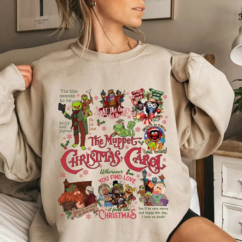 Muppet Carol Vintage Merry Cartoon Movies Kermit - Adult & Kids T-Shirts, Sweatshirts & Hoodies apparel design preview 1