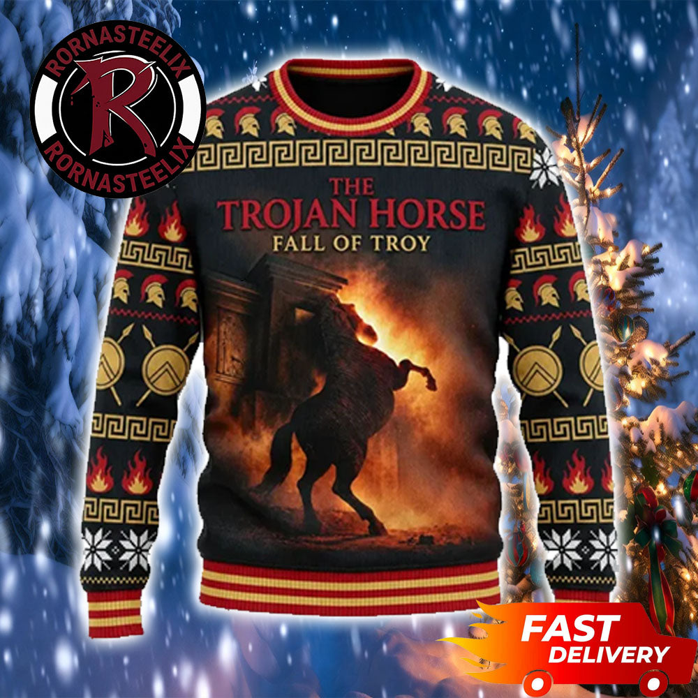 The Odyssey Trojan Horse Troy’s Fall Christmas Gift The Odyssey Ugly Christmas Sweater - Holiday Gift product image
