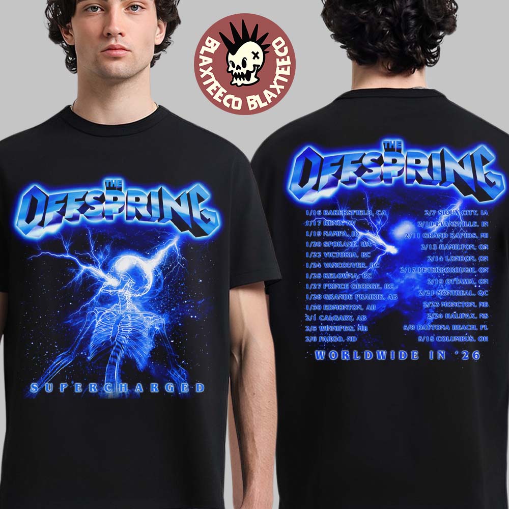 The Offspring Supercharged Worldwide 2026 Merch - Adult & Kids T-Shirts, Sweatshirts & Hoodies apparel design preview 1