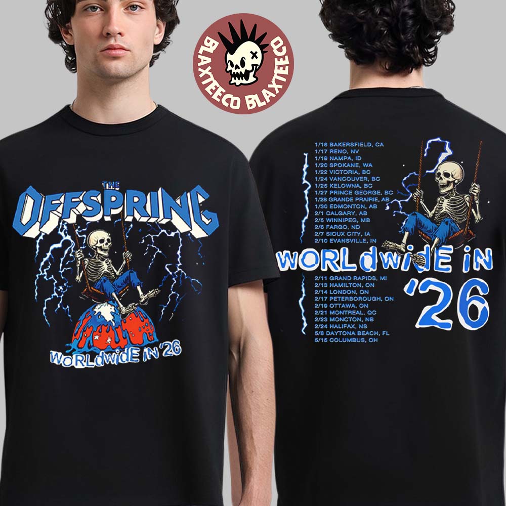 The Offspring Supercharged Worldwide 2026 Merch - Adult & Kids T-Shirts, Sweatshirts & Hoodies apparel design preview 1