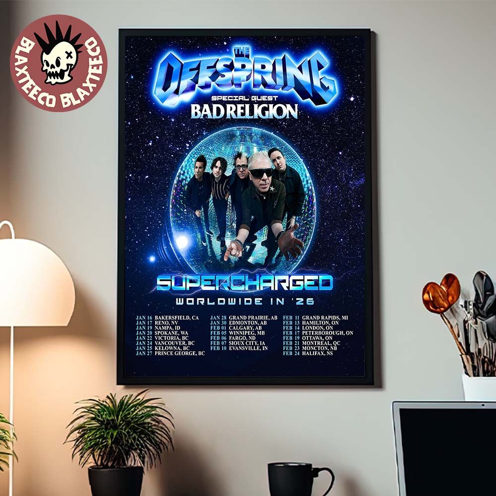 The Offspring Supercharged Worldwide In 26 North - Adult & Kids T-Shirts, Sweatshirts & Hoodies apparel design preview 1