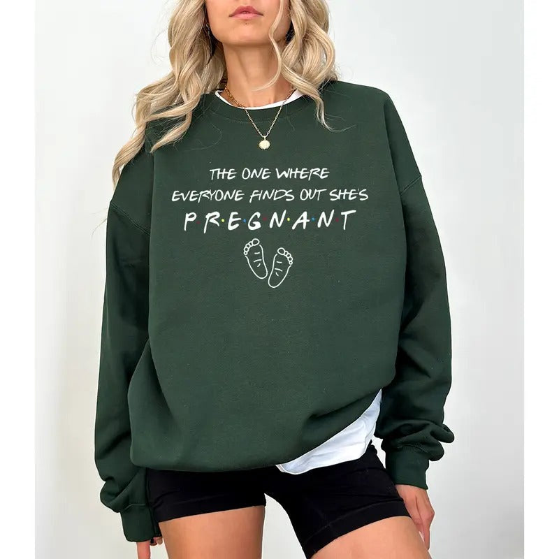One Where Everyone Finds Out She'S Pregnant Pregnancy - Adult & Kids T-Shirts, Sweatshirts & Hoodies apparel design preview 1