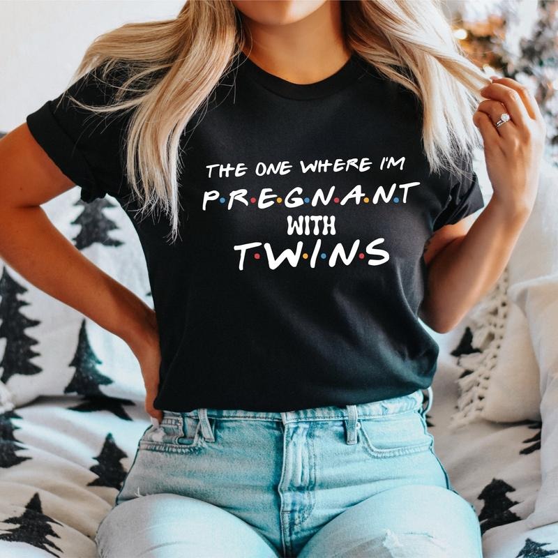 One Where I'M Pregnant Twins Pregnancy Announcement - Adult & Kids T-Shirts, Sweatshirts & Hoodies apparel design preview 1