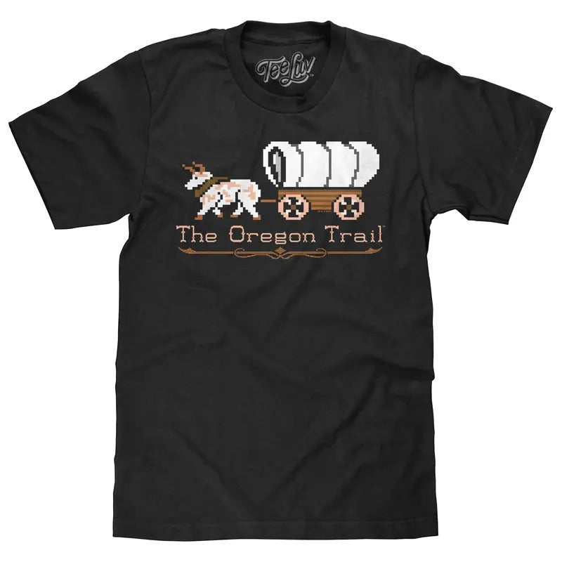 Oregon Trail Video Game Logo Black - Adult & Kids T-Shirts, Sweatshirts & Hoodies apparel design preview 1