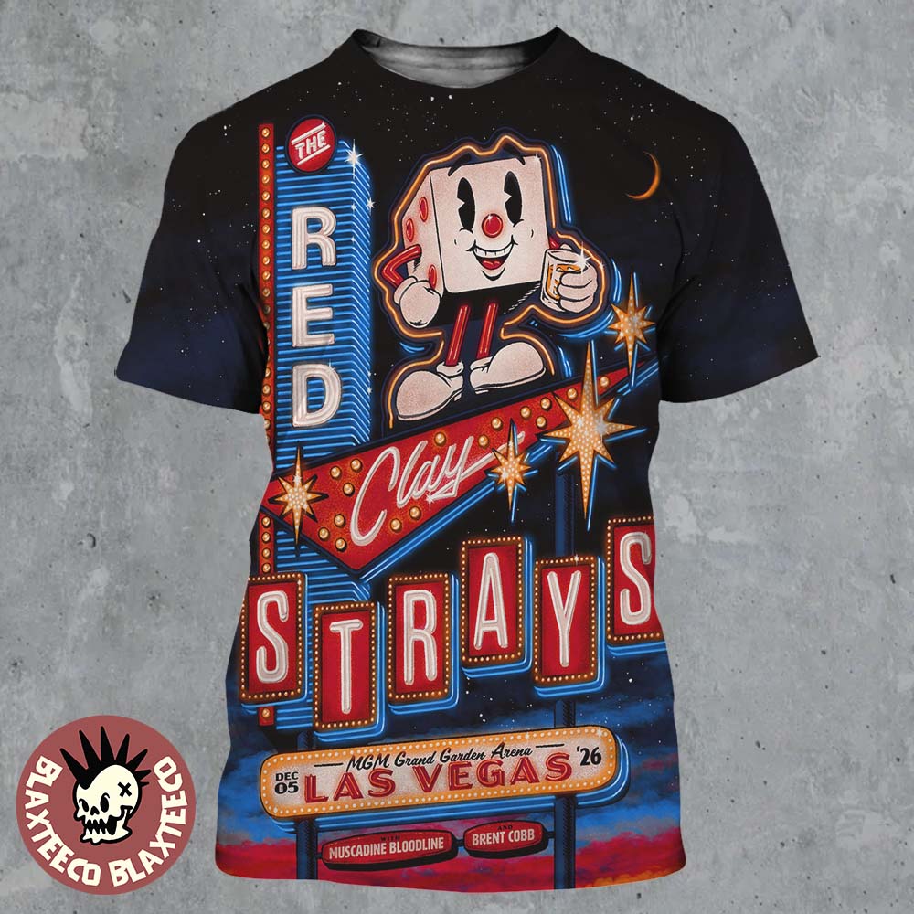 The Red Clay Strays Live In Las Vegas 2026 Gig Poster - Adult & Kids T-Shirts, Sweatshirts & Hoodies apparel design preview 1